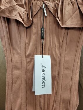 Corset Story Mauve Brown Corset Top with Front Zipper